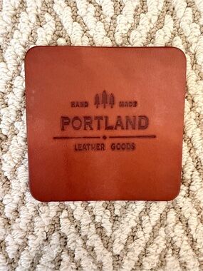 Portland Leather Goods Leather Coaster Set-2 available. Sold individually.